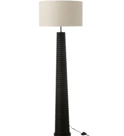 Lampa podłogowa SHARY 160 cm drewno ailanthus czarna