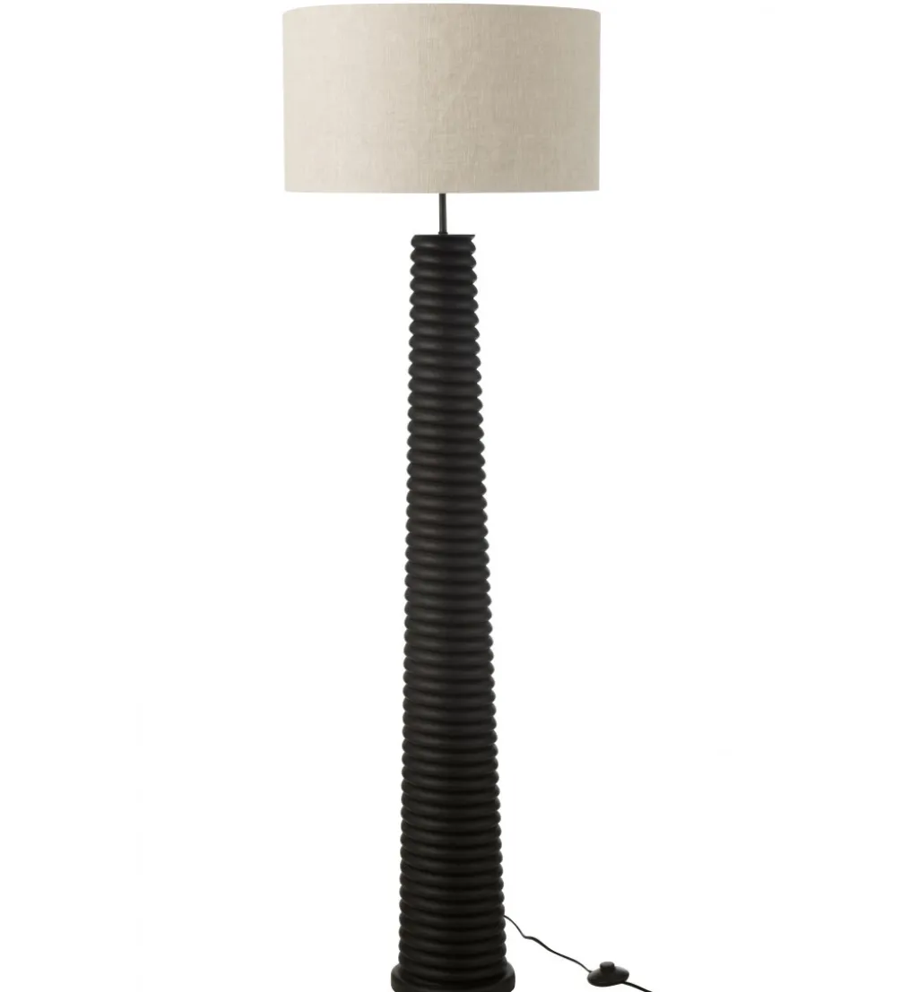 Lampa podłogowa SHARY 160 cm drewno ailanthus czarna