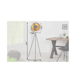 Lampa podłogowa Studio 140cm czarne złoto