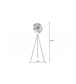 Lampa podłogowa Studio 146 cm czarno srebrna