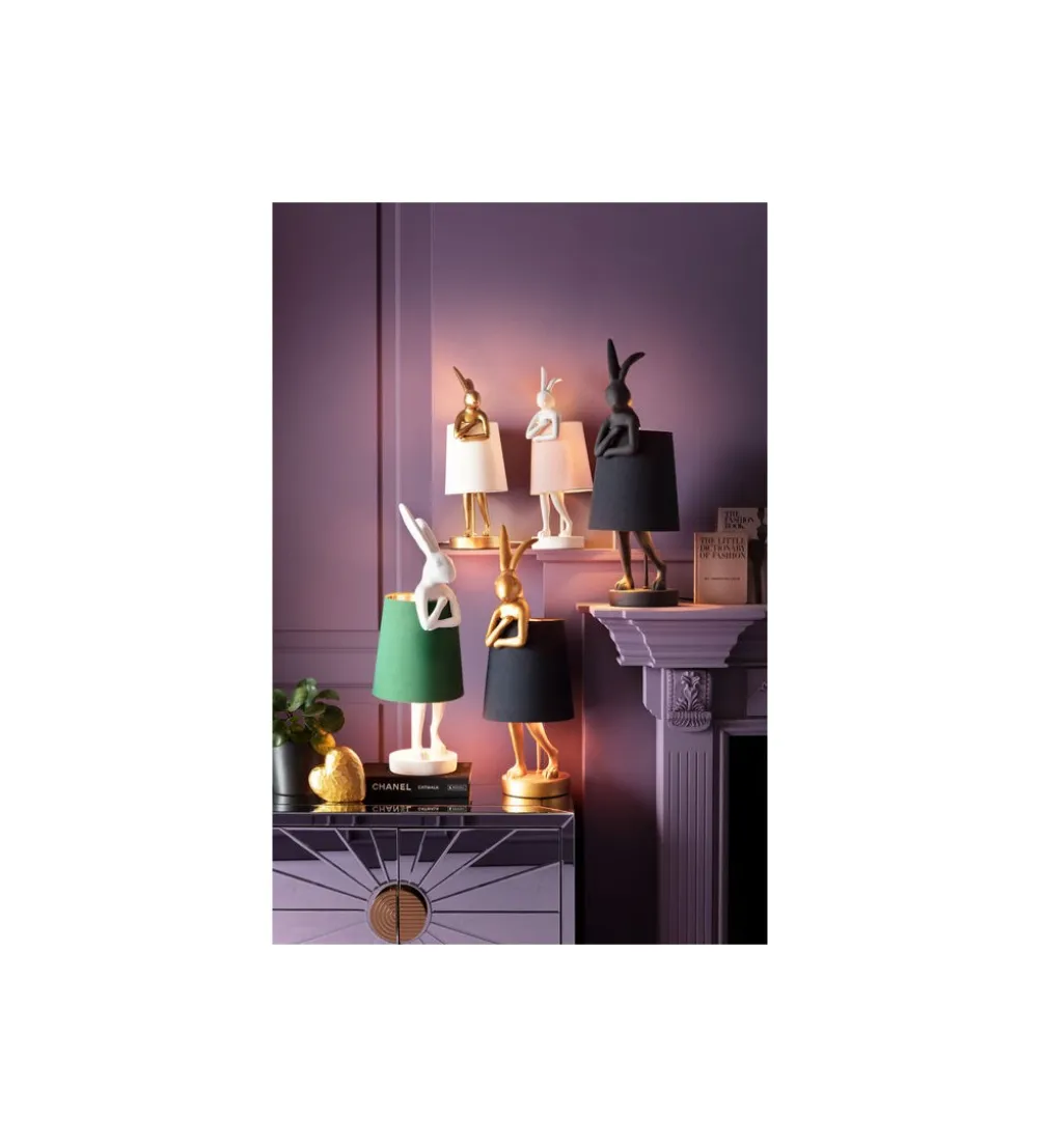 Lampa stołowa Animal Rabbit 50 cm złoto biała