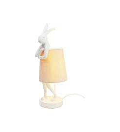 Lampa stołowa Animal Rabbit 50 cm biało różowa