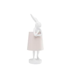 Lampa stołowa Animal Rabbit 68 cm biało różowa