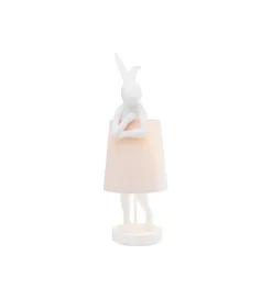 Lampa stołowa Animal Rabbit 68 cm biało różowa
