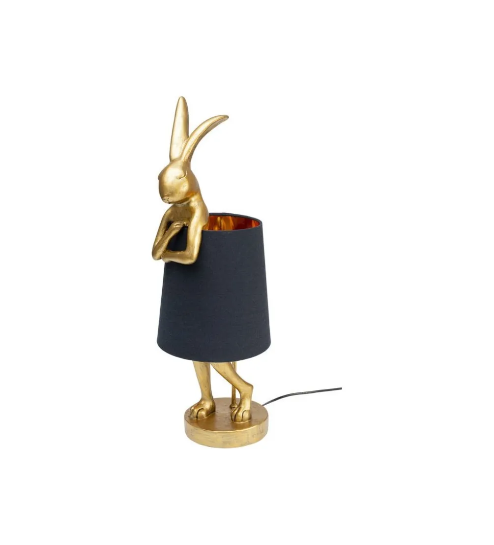 Lampa stołowa Animal Rabbit 68 cm złoto czarna