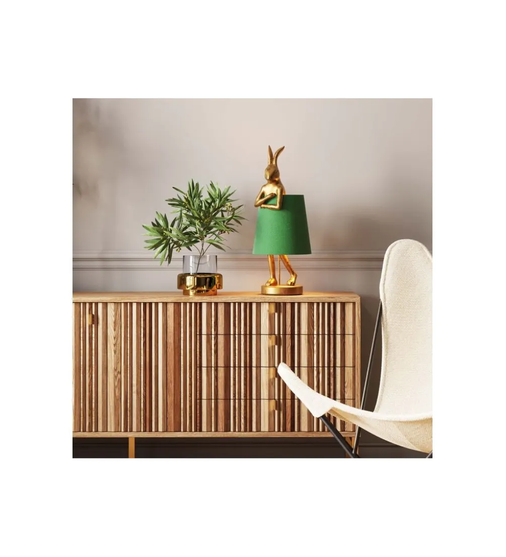 Lampa stołowa Animal Rabbit 68 cm złoto zielona