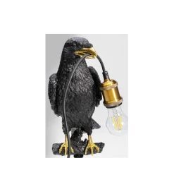 Lampa stołowa ANIMAL SITTING CROW 61 cm czarna