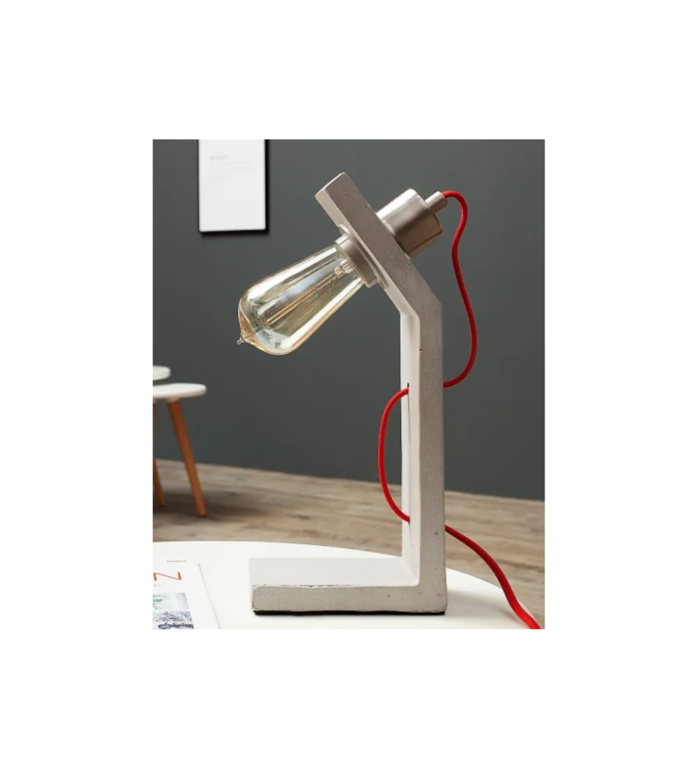 Lampa stołowa Cement Structure 30 cm szara