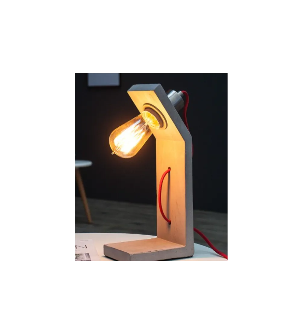 Lampa stołowa Cement Structure 30 cm szara