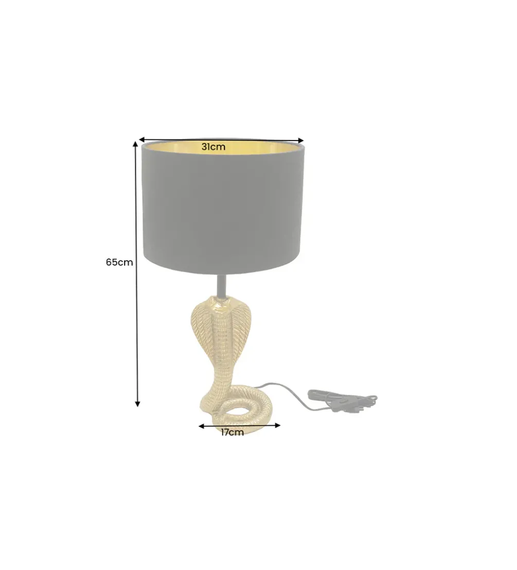 Lampa stołowa COBRA 65 cm czarna złota