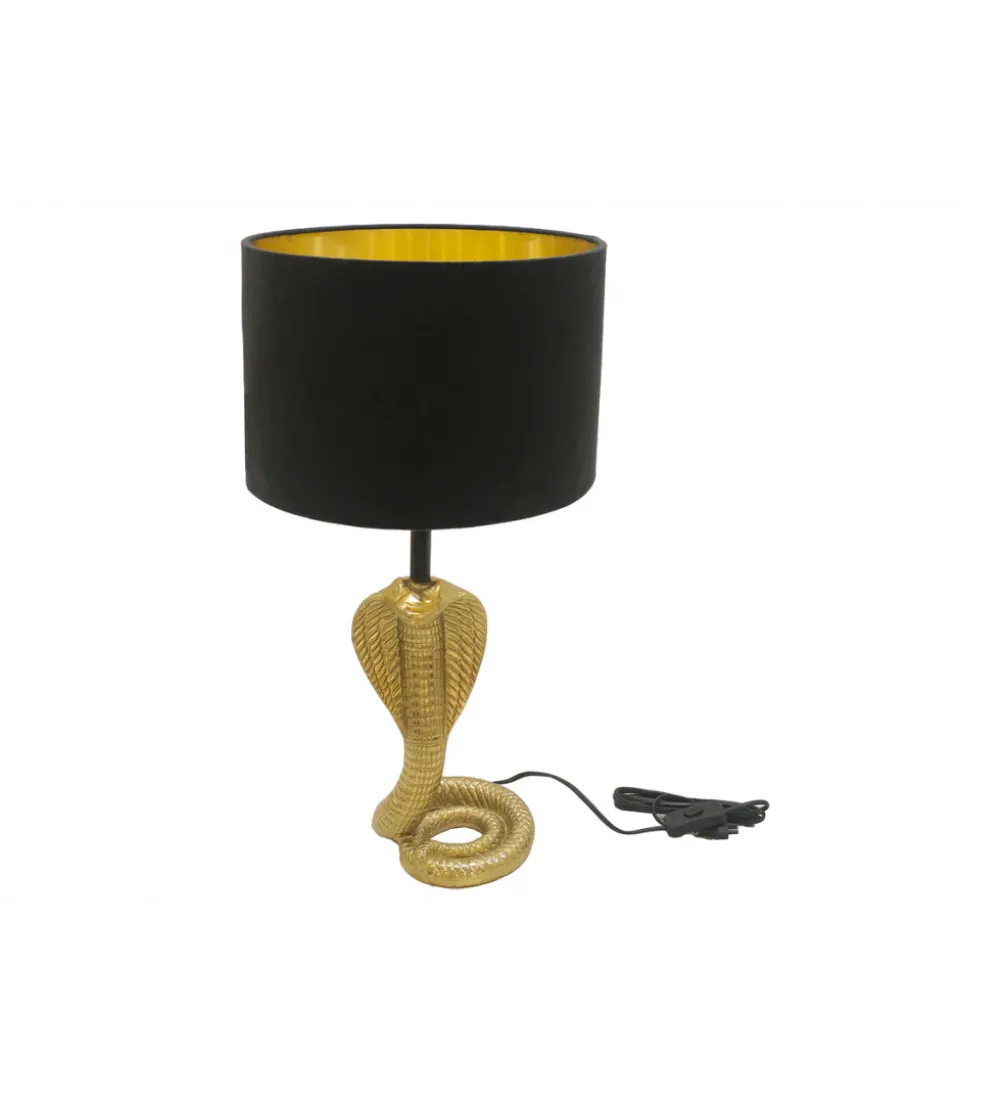 Lampa stołowa COBRA 65 cm czarna złota