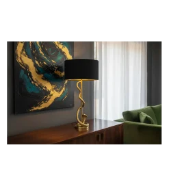 Lampa stołowa COBRA 110 cm czarna złota
