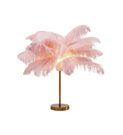 Lampa stołowa FEATHER PALM 60 Cm Pióra różowa