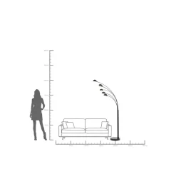 Lampa stołowa FIVE FINGERS 201 cm czarna