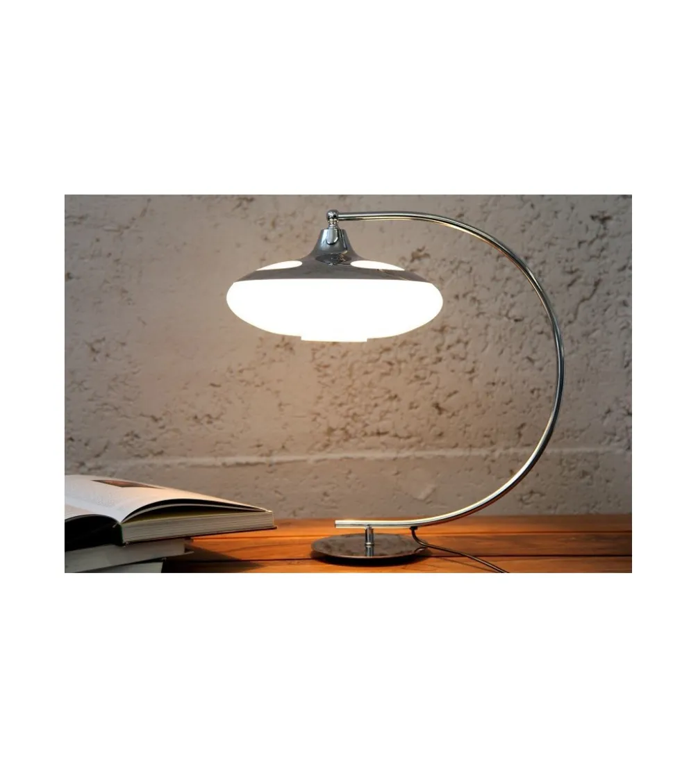 Lampa stołowa Luna Logo 45 cm srebrna