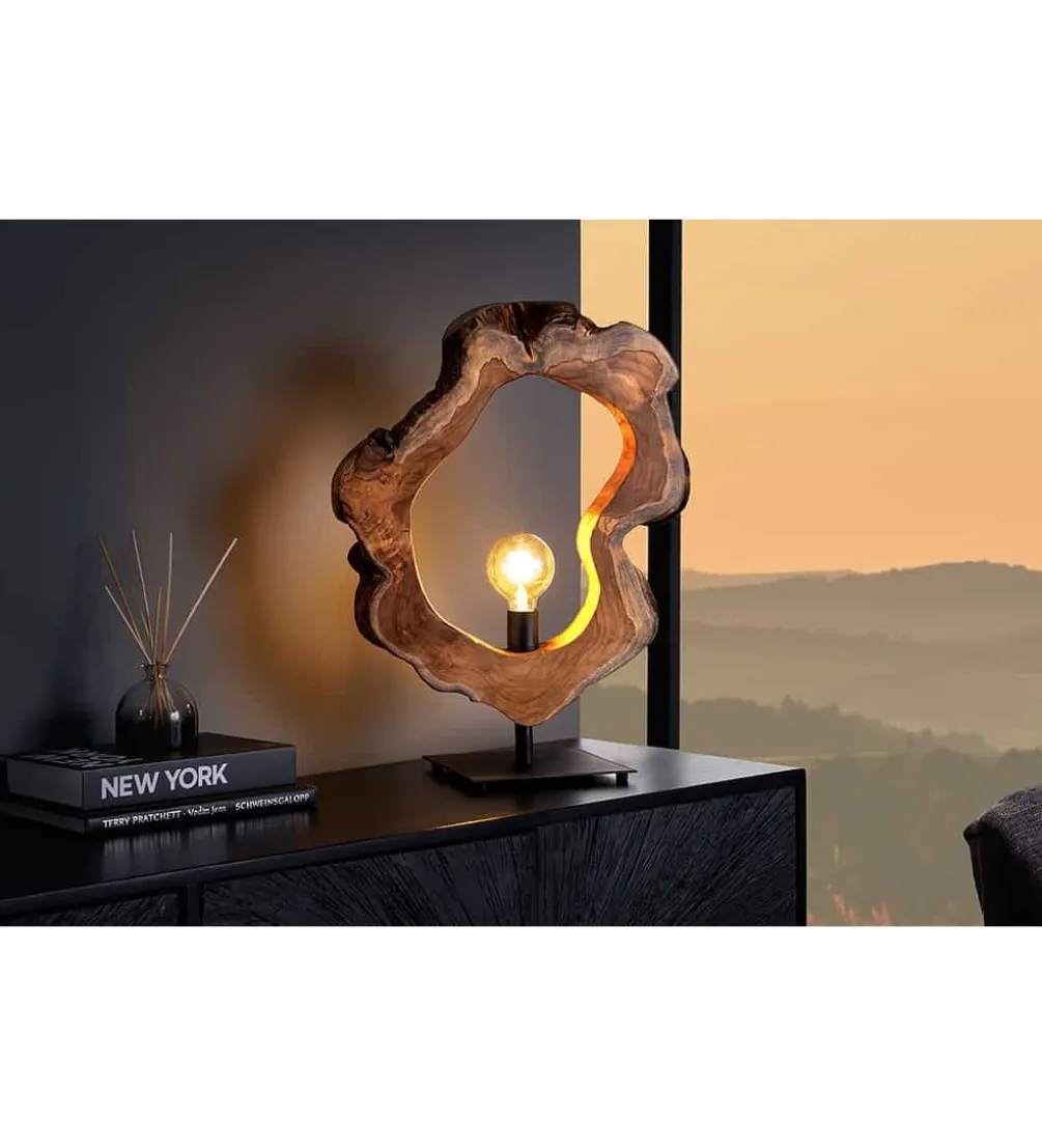 Lampa stołowa MIKO 55 cm drewno teak