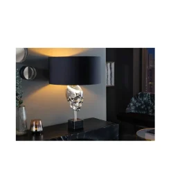 Lampa stołowa SKULL 40 cm srebrna