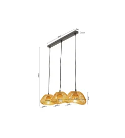 Lampa wisząca ALOHA DROP TRE 80 cm naturalna