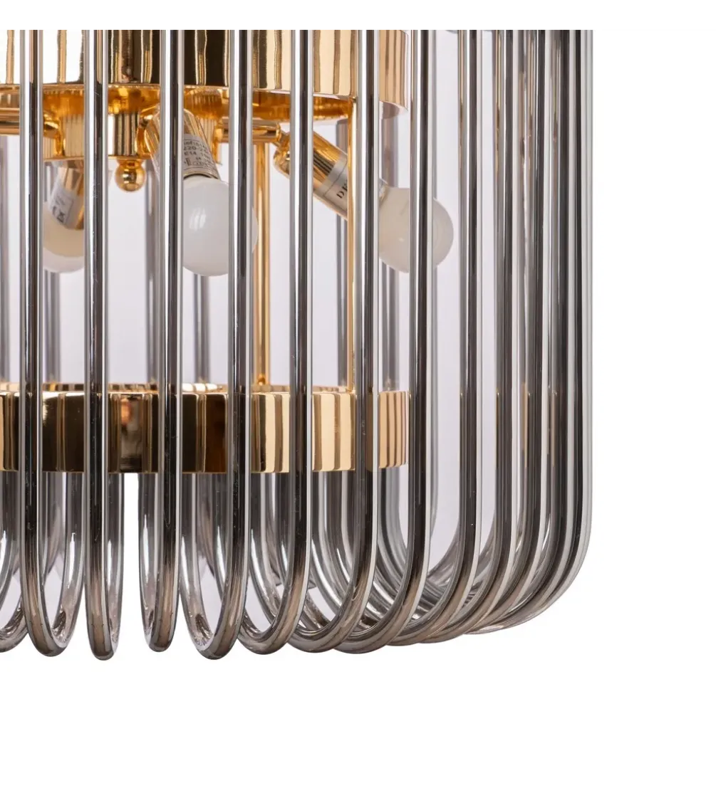 Lampa wisząca CELINK 80 cm złoto szara