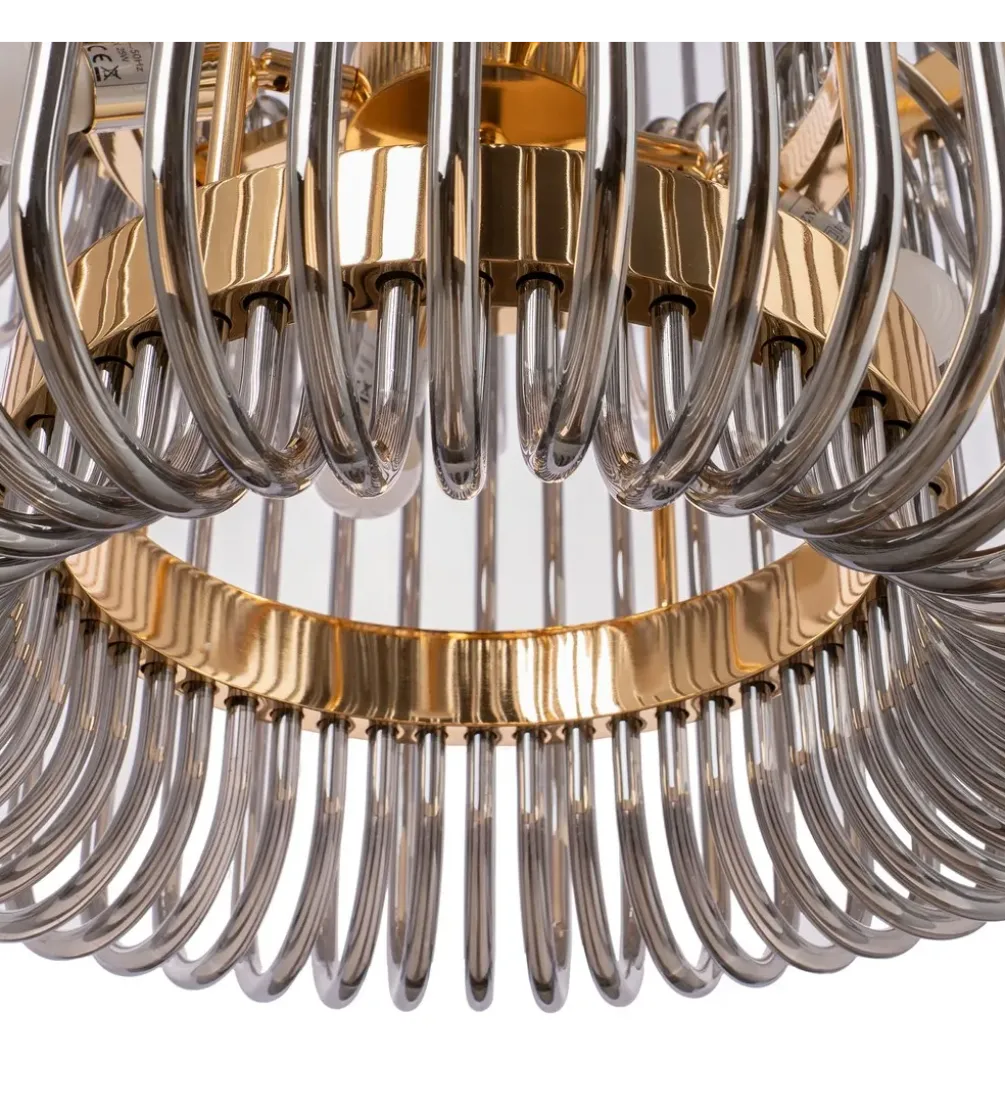 Lampa wisząca CELINK 80 cm złoto szara