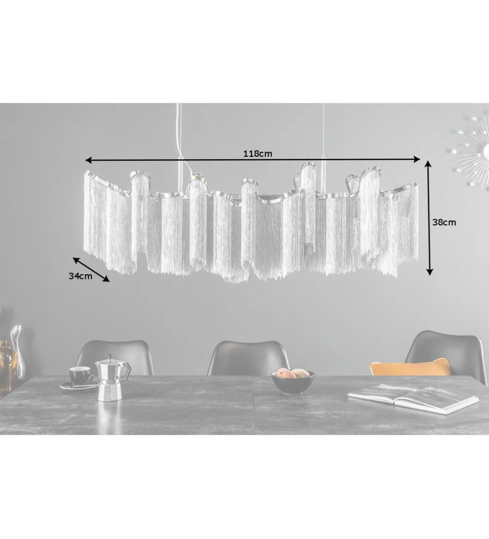 Lampa wisząca Elegance 118 cm srebrna
