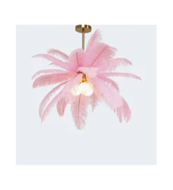 Lampa wisząca Feather Palm 87 cm różowa