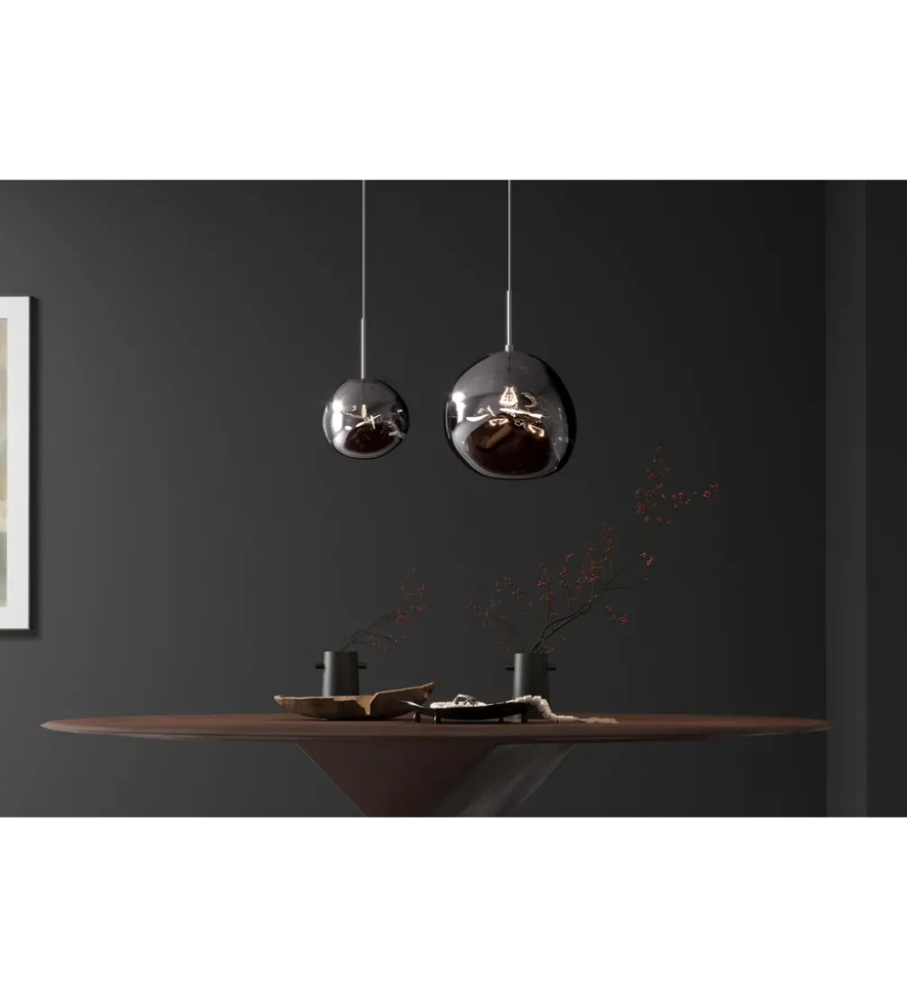 Lampa wisząca LIQUID DIAMOND 20 cm szkło dymione
