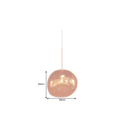 Lampa wisząca LIQUID DIAMOND 20 cm szkło miedź