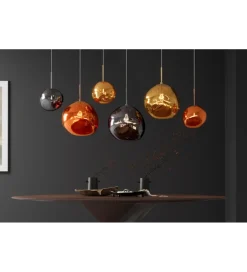 Lampa wisząca LIQUID DIAMOND 20 cm szkło miedź