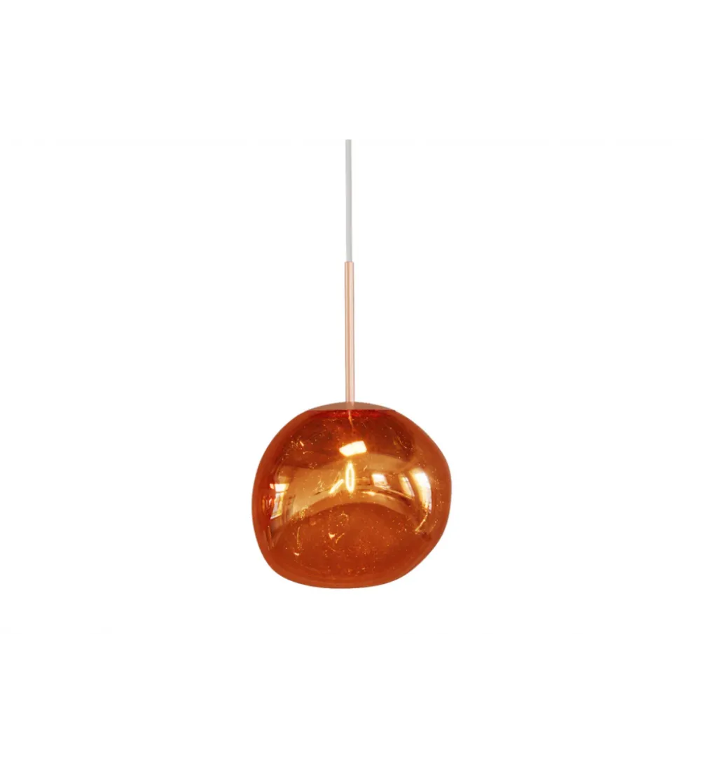 Lampa wisząca LIQUID DIAMOND 20 cm szkło miedź