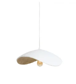 Lampa wisząca LONIA 53 cm kremowa antyczny brąz