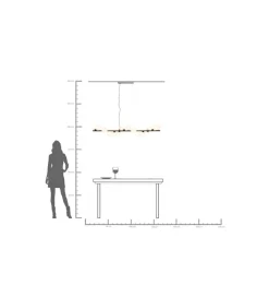 Lampa wisząca SCALA BALLS 150 cm czarna białe klosze