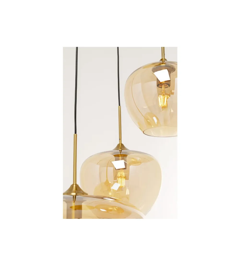 Lampa wisząca SPHERE AMBER 45 cm złota