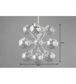 Lampa wisząca STARS 72 cm srebrna