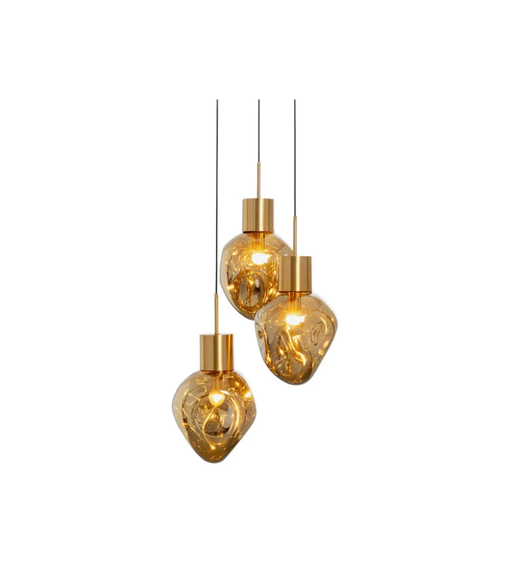 Lampa wisząca SUPERNOVA AMBER TRE 45 cm złota