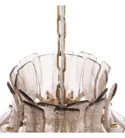 Lampa wisząca TEGOR 53 cm szare szkło