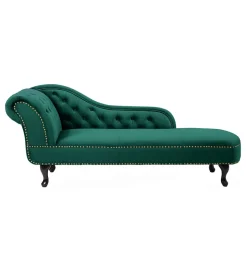 Leżanka BRIGIDA Chesterfield szmaragdowo zielony aksamit