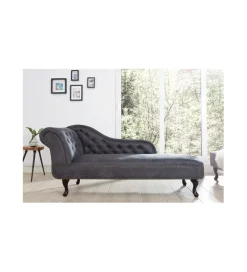 Leżanka Chesterfield BRIGIDA 170 cm Szary antyczny
