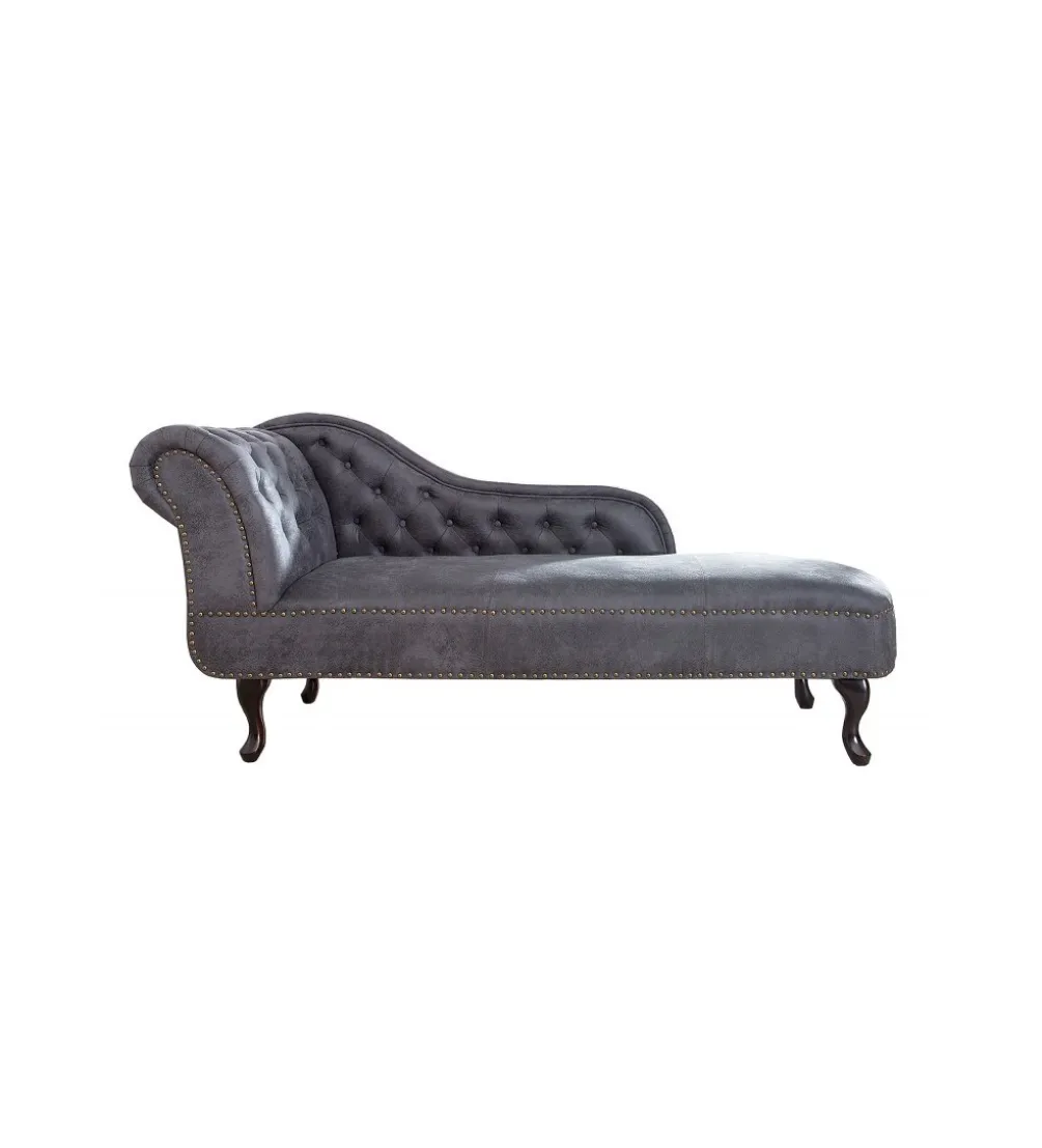 Leżanka Chesterfield BRIGIDA 170 cm Szary antyczny
