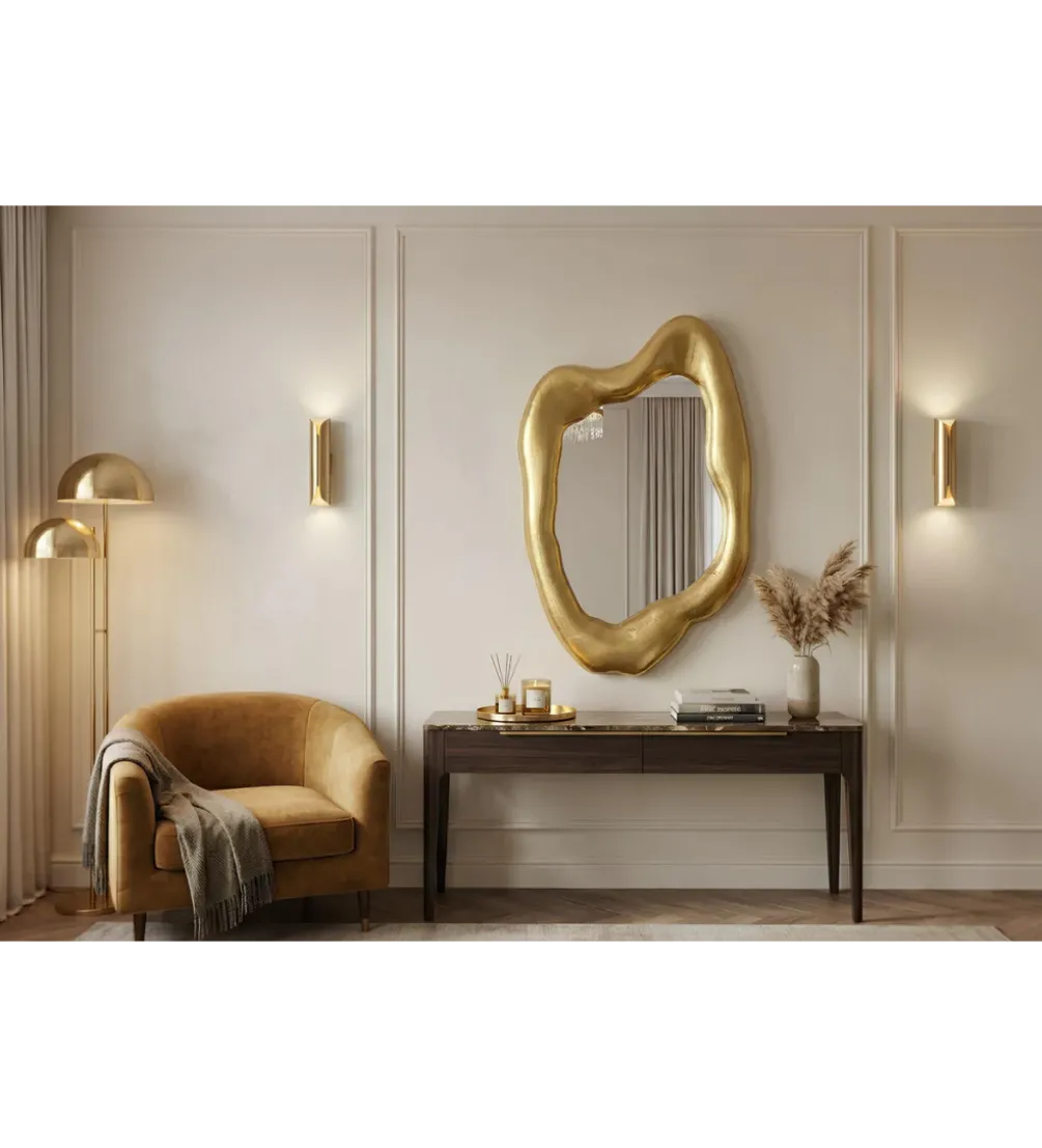 Lustro AURA 90 cm złotego