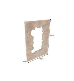 Lustro ścienne MOZAIKA 90 cm drewno tekowe