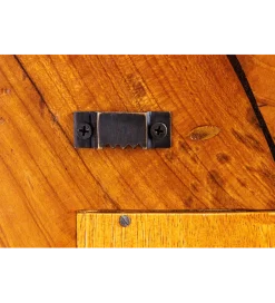 Lustro ścienne MOZAIKA 90 cm drewno tekowe