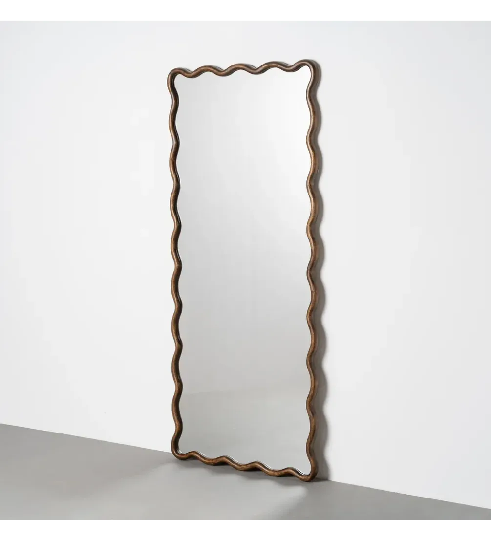Lustro JOMANEO 180 cm drewno paulowni brązowe
