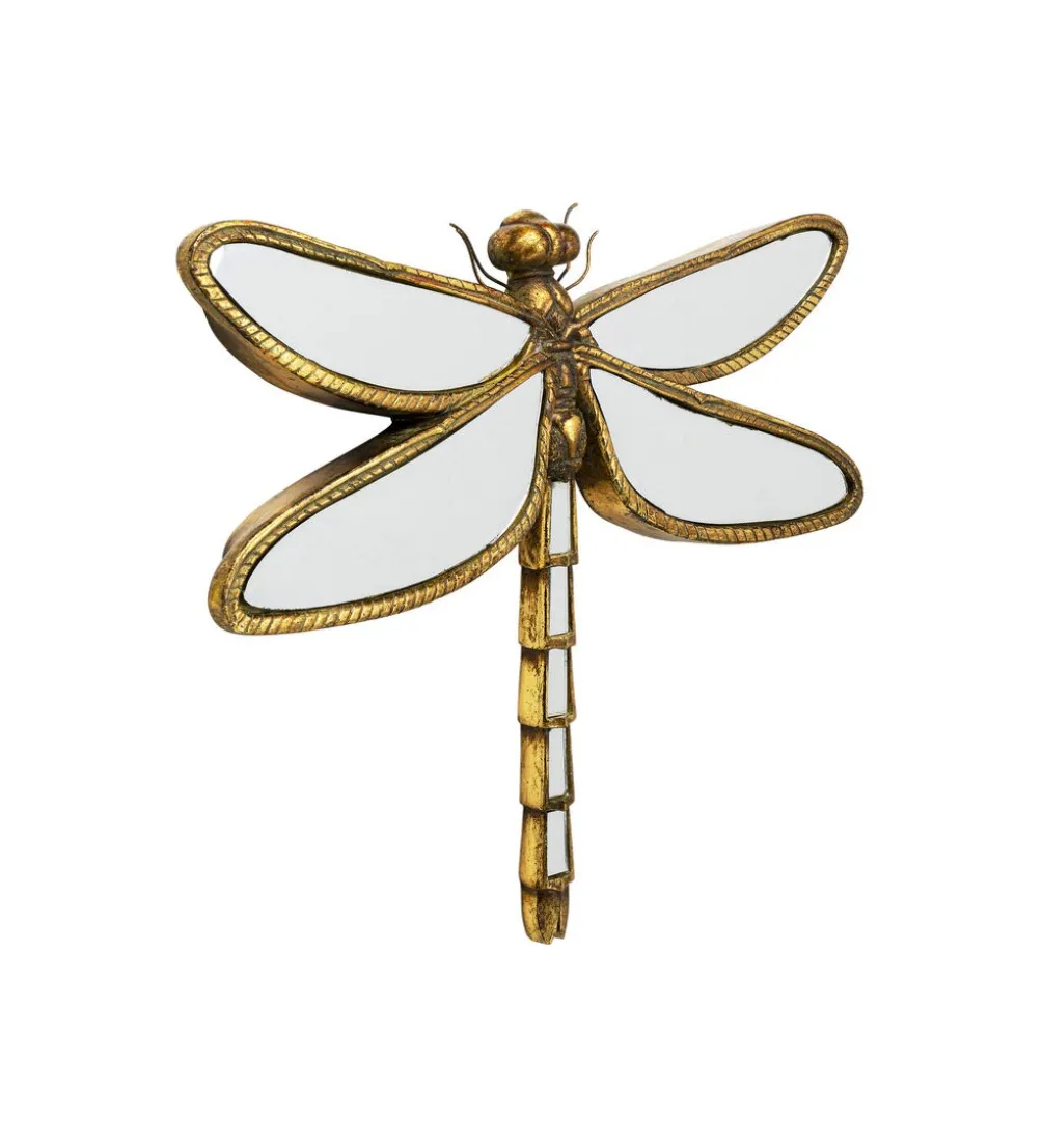 Lustro wiszące DRAGONFLY 46 x 36 cm stare złoto