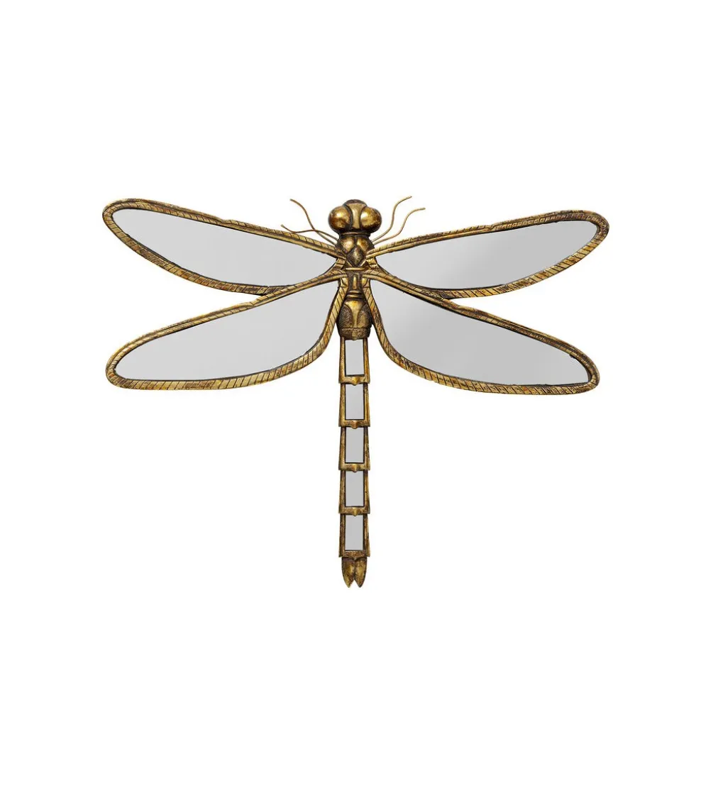 Lustro wiszące DRAGONFLY 70 x 54 cm stare złoto
