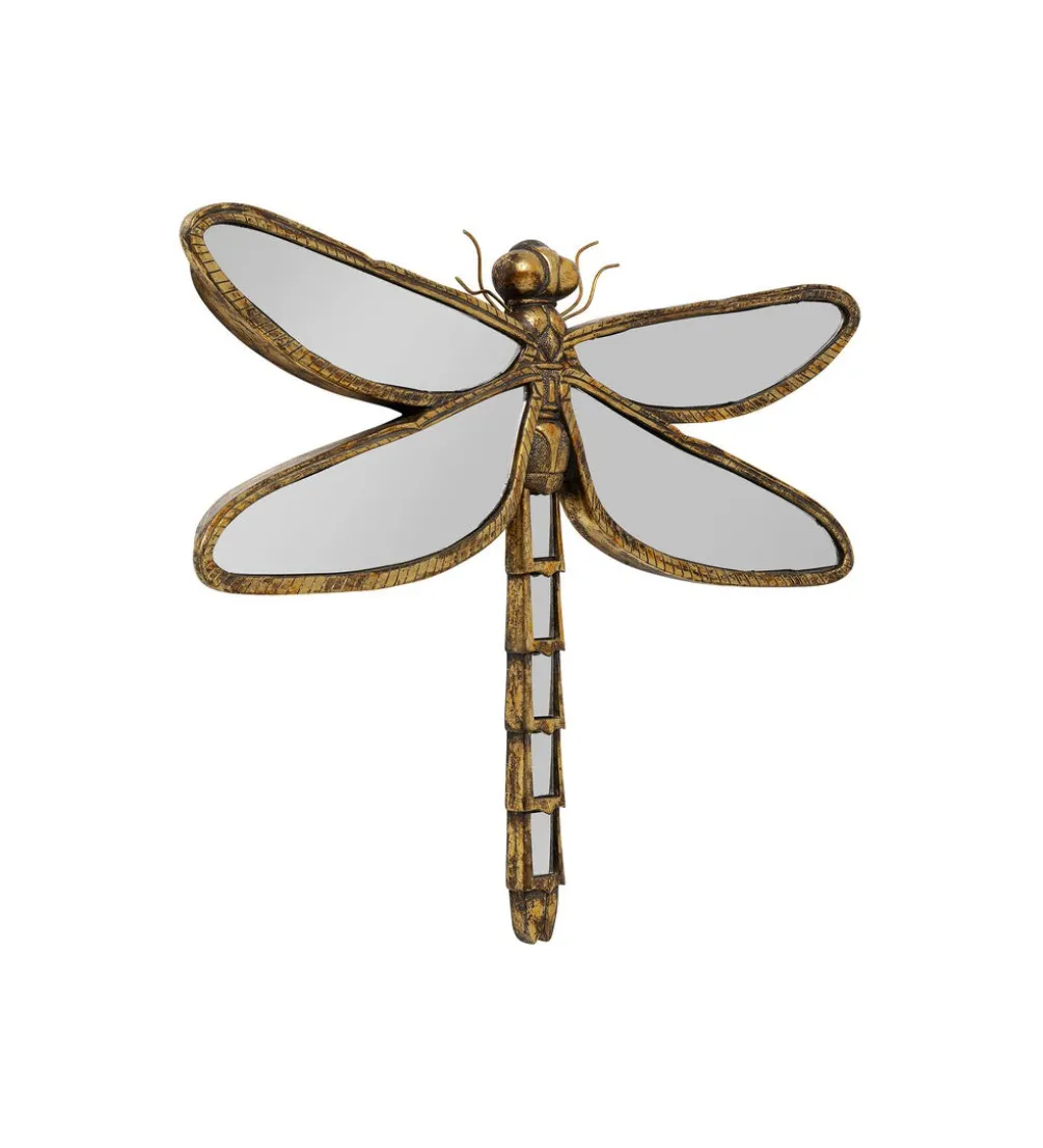 Lustro wiszące DRAGONFLY 70 x 54 cm stare złoto
