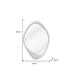 Lustro wiszące ORGANIC 90 cm beżowe