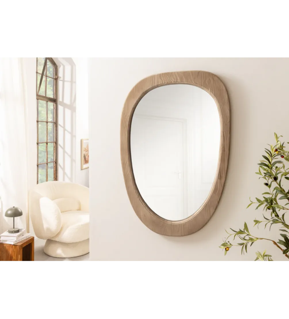 Lustro wiszące ORGANIC 105 cm drewno sosnowe