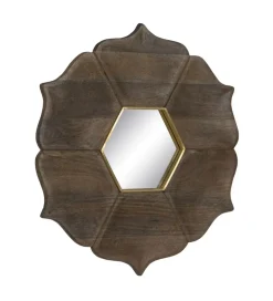 Lustro wiszące RETUNM 90 cm drewno mango
