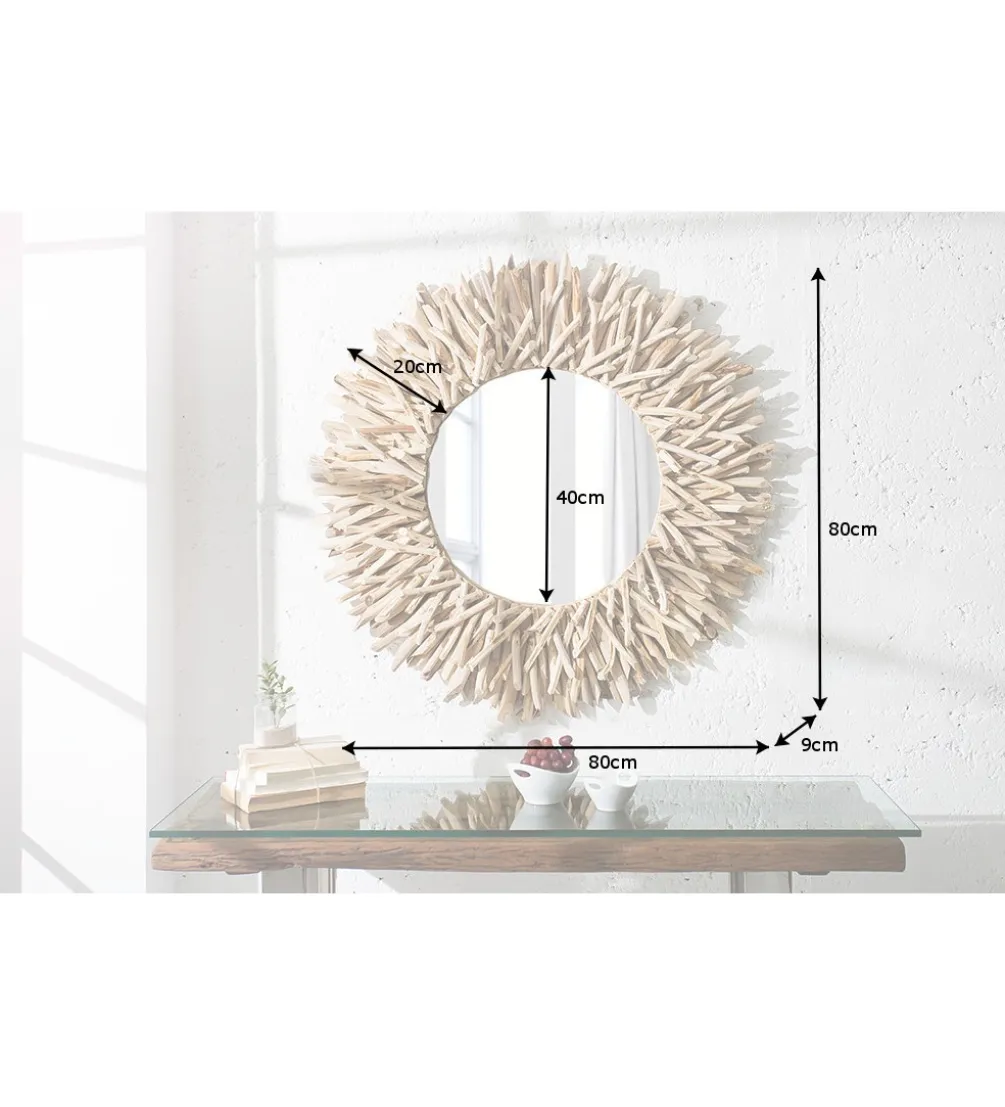 Lustro wiszące Riverside driftwood 80 cm